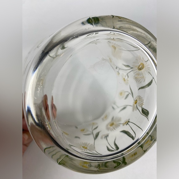 Mid-Century Cera Small Glass Ice Bucket With Daisy Motif - Picture 13 of 16